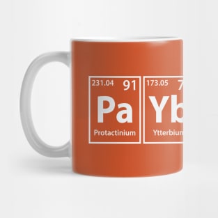 Payback (Pa-Yb-Ac-K) Periodic Elements Spelling Mug